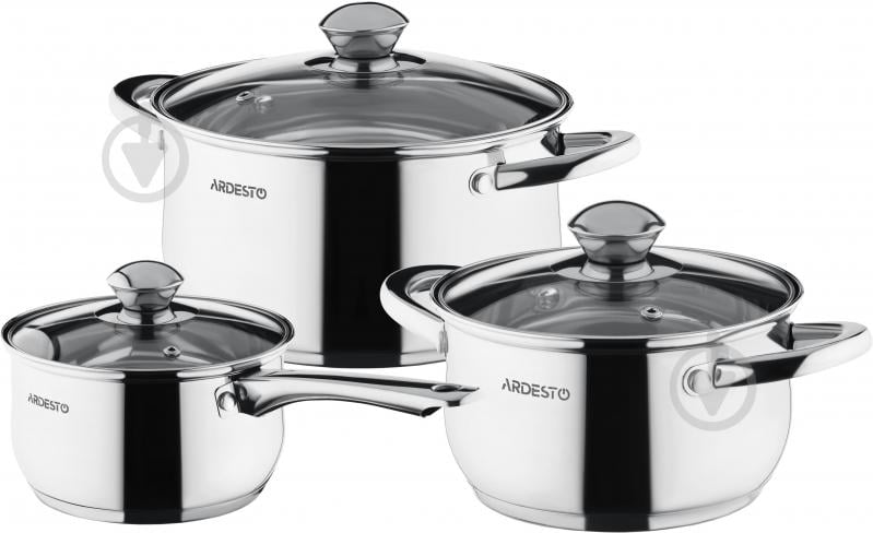 Набір каструль Ardesto Gemini Gourmet Varese 6 предметів нержавіюча сталь AR1906PS - фото 1 Набір каструль Ardesto Gemini Gourmet Varese 6 предметів нержавіюча сталь AR1906PS - фото 1