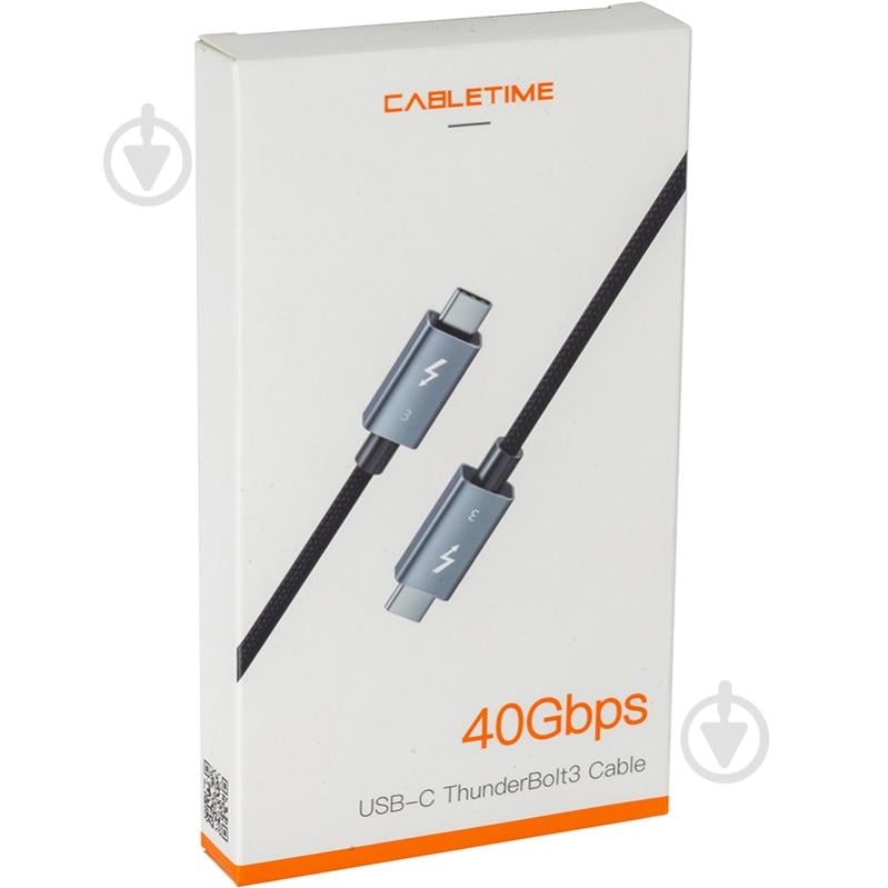 Кабель PowerPlant Thunderbolt 3 USB-C - USB-C 1 м серый (CA913336) - фото 4