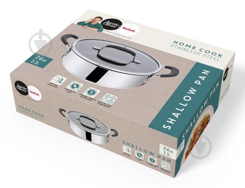 Сотейник с крышкой Jamie Oliver Home Cook 24 см E3037155 Tefal - фото 6