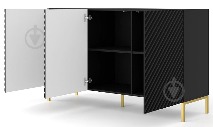 Комод BIM Furniture Surf 3д 1500x870x420 мм золотий/чорний матовий (SURF_CABINET_3D_150_BLACK_MAT) - фото 2
