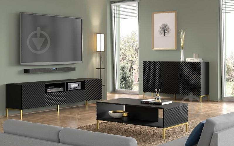 Комод BIM Furniture Surf 4д 2000x870x420 мм золотий/білий матовий (SURF_CABINET_200_4D_BLACK_MAT) - фото 8 Комод BIM Furniture Surf 4д 2000x870x420 мм золотий/білий матовий (SURF_CABINET_200_4D_BLACK_MAT) - фото 8