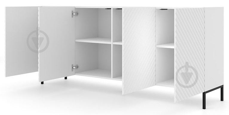 Комод BIM Furniture Surf 4д 2000x870x420 мм чорний/білий матовий (SURF_CABINET_200_4D_WHITE_MAT_) - фото 2 Комод BIM Furniture Surf 4д 2000x870x420 мм чорний/білий матовий (SURF_CABINET_200_4D_WHITE_MAT_) - фото 2