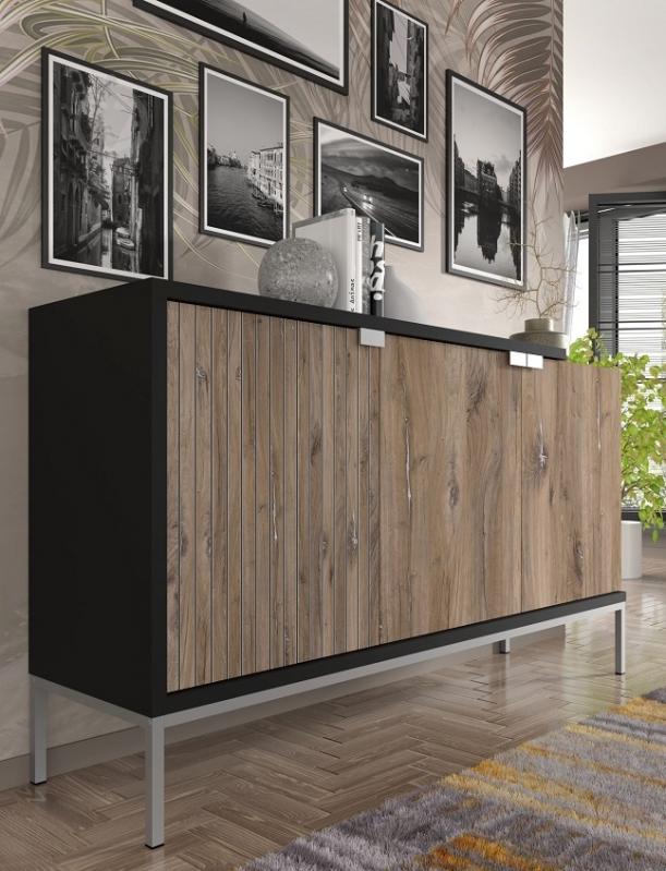 Комод BIM Furniture Toledo 1430x870x420 мм чорний матовий/дуб флагстафф (TOLEDO_CABINET_143_3D_FLAGSTAF) - фото 4