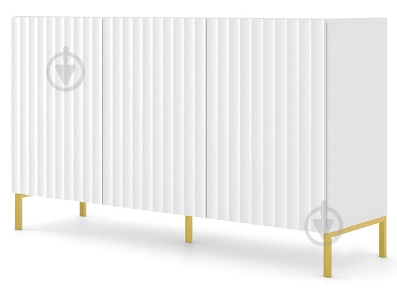 Комод BIM Furniture Wave 3д 1500x870x420 мм золотий/білий матовий (WAVE_CABINET_150_3D_WHITE_MAT) - фото 1 Комод BIM Furniture Wave 3д 1500x870x420 мм золотий/білий матовий (WAVE_CABINET_150_3D_WHITE_MAT) - фото 1