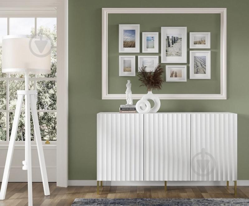 Комод BIM Furniture Wave 3д 1500x870x420 мм золотий/білий матовий (WAVE_CABINET_150_3D_WHITE_MAT) - фото 6 Комод BIM Furniture Wave 3д 1500x870x420 мм золотий/білий матовий (WAVE_CABINET_150_3D_WHITE_MAT) - фото 6