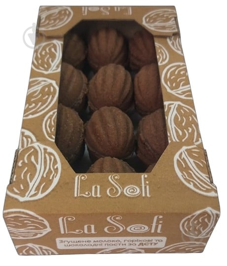 Печенье La Sofi Орешки с шоколадно-фундуковой пастой и сгущенкой 12 шт. 285 г - фото 1 Печенье La Sofi Орешки с шоколадно-фундуковой пастой и сгущенкой 12 шт. 285 г - фото 1