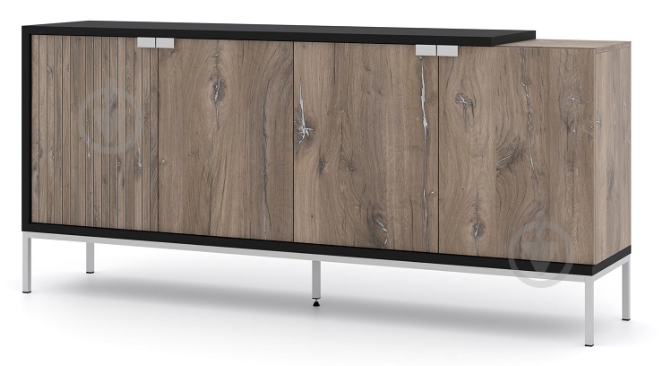 Комод BIM Furniture Toledo 1900x870x420 мм чорний матовий/дуб флагстафф (TOLEDO_CABINET_190_4D_FLAGSTAF) - фото 1 Комод BIM Furniture Toledo 1900x870x420 мм чорний матовий/дуб флагстафф (TOLEDO_CABINET_190_4D_FLAGSTAF) - фото 1