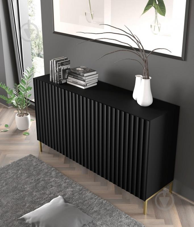 Комод BIM Furniture Wave 3д 1500x870x420 мм чорний/чорний матовий (WAVE_CABINET_150_3D_BLACK_MAT_) - фото 3 Комод BIM Furniture Wave 3д 1500x870x420 мм чорний/чорний матовий (WAVE_CABINET_150_3D_BLACK_MAT_) - фото 3