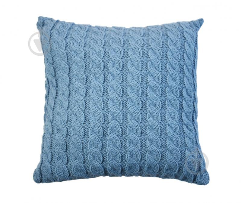 Подушка декоративна Коси волошкова 33x33 см блакитний - фото 1 Подушка декоративна Коси волошкова 33x33 см блакитний - фото 1