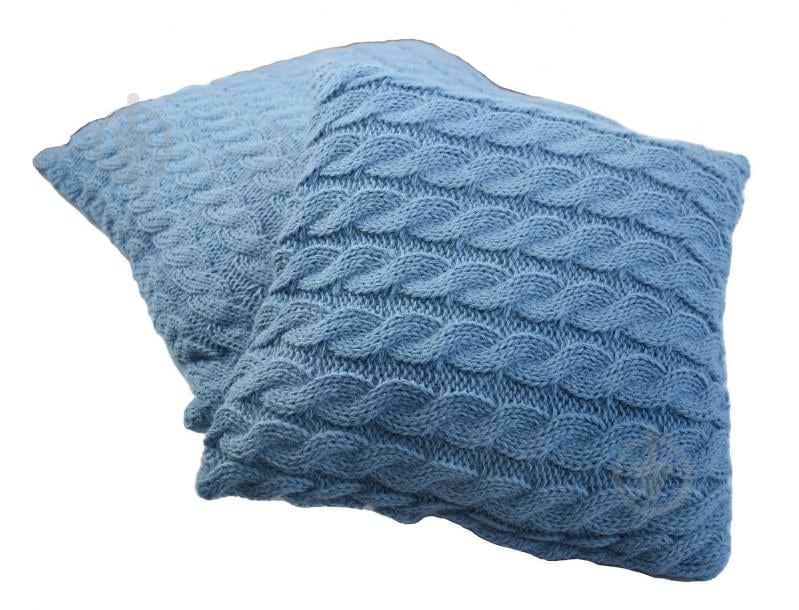 Подушка декоративна Коси волошкова 33x33 см блакитний - фото 3 Подушка декоративна Коси волошкова 33x33 см блакитний - фото 3