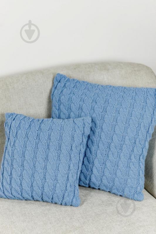 Подушка декоративна Коси волошкова 33x33 см блакитний - фото 2 Подушка декоративна Коси волошкова 33x33 см блакитний - фото 2