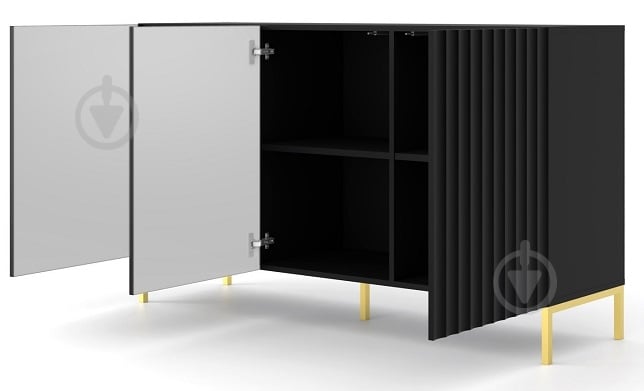 Комод BIM Furniture Wave 3д 1500x870x420 мм золотой/черный матовый (WAVE_CABINET_150_3D_BLACK_MAT) - фото 2