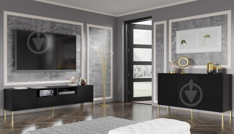 Комод BIM Furniture Wave 3д 1500x870x420 мм золотой/черный матовый (WAVE_CABINET_150_3D_BLACK_MAT) - фото 8