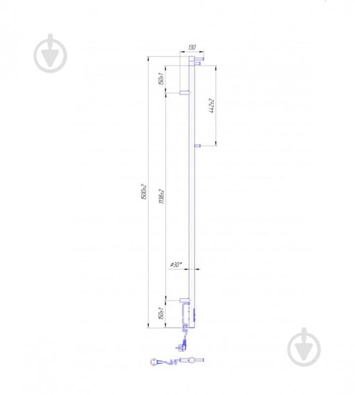 Полотенцесушитель электрический Mario Рей-І 1500х30/130 (2.21.1103.15.Р) - фото 8