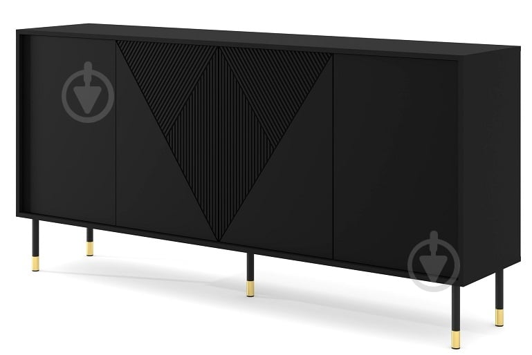 Комод BIM Furniture Woody 4д 1800x880x400 мм золотий/чорний матовий (WOODY_CABINET_4D_180_BLACK_MAT) - фото 1 Комод BIM Furniture Woody 4д 1800x880x400 мм золотий/чорний матовий (WOODY_CABINET_4D_180_BLACK_MAT) - фото 1