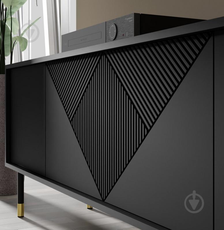 Комод BIM Furniture Woody 4д 1800x880x400 мм золотий/чорний матовий (WOODY_CABINET_4D_180_BLACK_MAT) - фото 4 Комод BIM Furniture Woody 4д 1800x880x400 мм золотий/чорний матовий (WOODY_CABINET_4D_180_BLACK_MAT) - фото 4