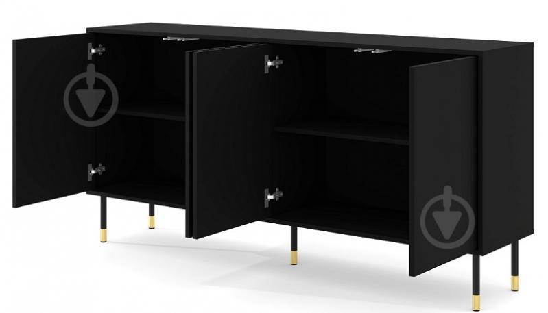 Комод BIM Furniture Woody 4д 1800x880x400 мм золотий/чорний матовий (WOODY_CABINET_4D_180_BLACK_MAT) - фото 2 Комод BIM Furniture Woody 4д 1800x880x400 мм золотий/чорний матовий (WOODY_CABINET_4D_180_BLACK_MAT) - фото 2
