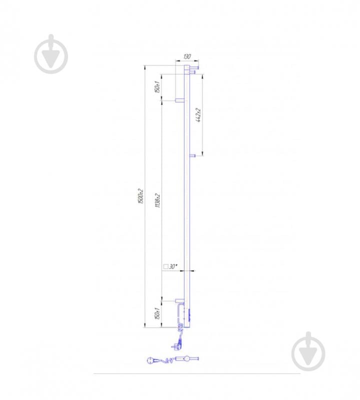 Полотенцесушитель электрический Mario Рей Кубо-І 1500х30/130 (2.2.1203.16.Р) - фото 8
