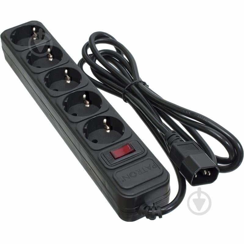 Мережевий фільтр Patron для ДБЖ 3x1 мм2 (SP-1055U) із заземленням 5 гн. чорний 2 м EXT-PN-SP-1055U - фото 1 Мережевий фільтр Patron для ДБЖ 3x1 мм2 (SP-1055U) із заземленням 5 гн. чорний 2 м EXT-PN-SP-1055U - фото 1