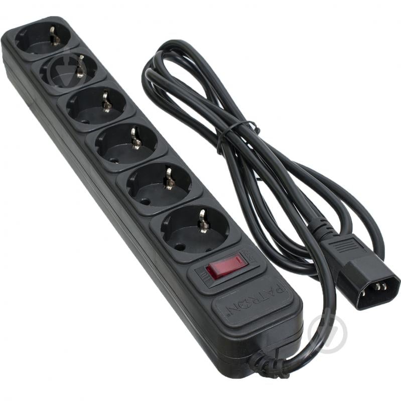 Мережевий фільтр Patron для ДБЖ 3x1 мм2 (SP-1065U) із заземленням 6 гн. чорний 2 м EXT-PN-SP-1065U - фото 1 Мережевий фільтр Patron для ДБЖ 3x1 мм2 (SP-1065U) із заземленням 6 гн. чорний 2 м EXT-PN-SP-1065U - фото 1