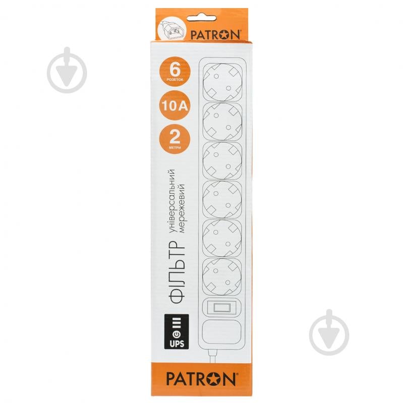 Мережевий фільтр Patron для ДБЖ 3x1 мм2 (SP-1065U) із заземленням 6 гн. чорний 2 м EXT-PN-SP-1065U - фото 2 Мережевий фільтр Patron для ДБЖ 3x1 мм2 (SP-1065U) із заземленням 6 гн. чорний 2 м EXT-PN-SP-1065U - фото 2