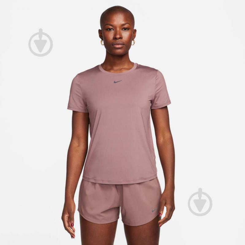 Футболка Nike W NK ONE CLASSIC DF SS TOP FN2798-208 р.M коричневый - фото 1