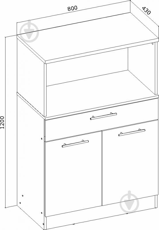 Буфет Грейд Натюр 1200х800х430 мм белый (Буфет Натюр) - фото 4