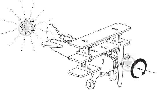 Конструктор Robotime Триплан на солнечных батарейках P320S - фото 4