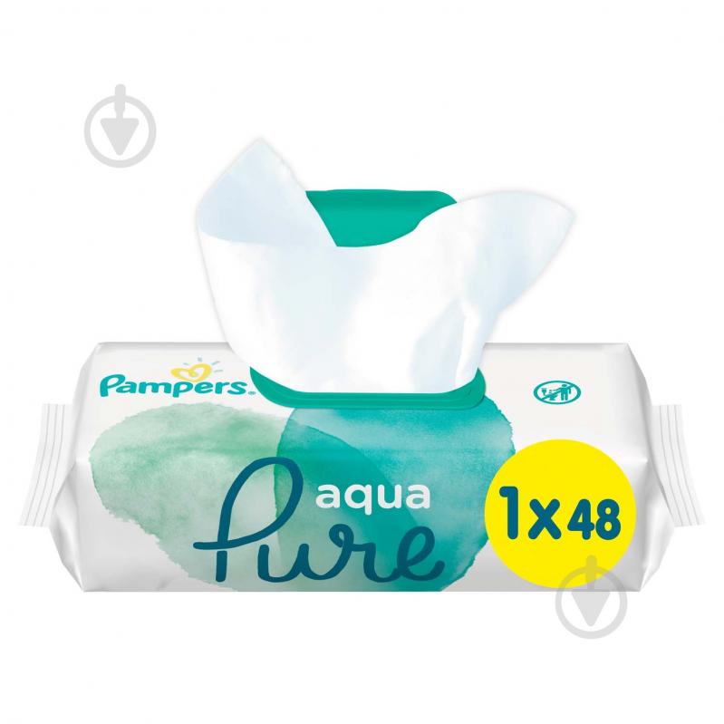 Дитячі вологі серветки Pampers Aqua Pure 48 шт. - фото 2