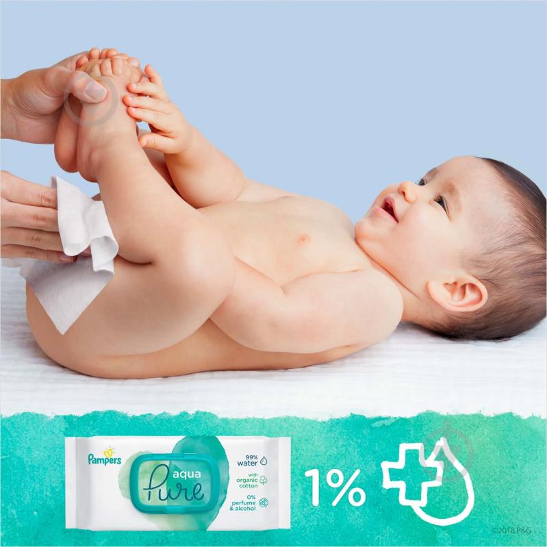 Дитячі вологі серветки Pampers Aqua Pure 48 шт. - фото 4