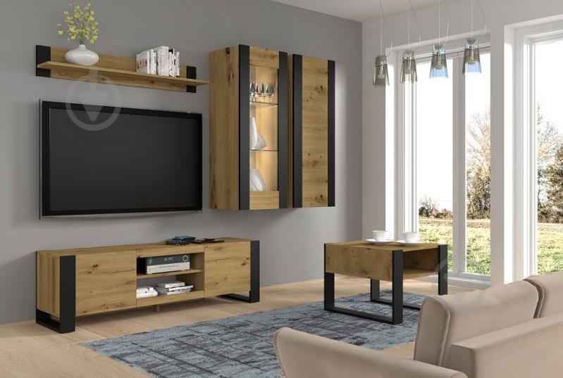 Шкафчик подвесной BIM Furniture Mondi 1250х480х400 мм черный матовый / дуб артизан / (HANGING_CABINET_MONDI_125_ARTI) - фото 6