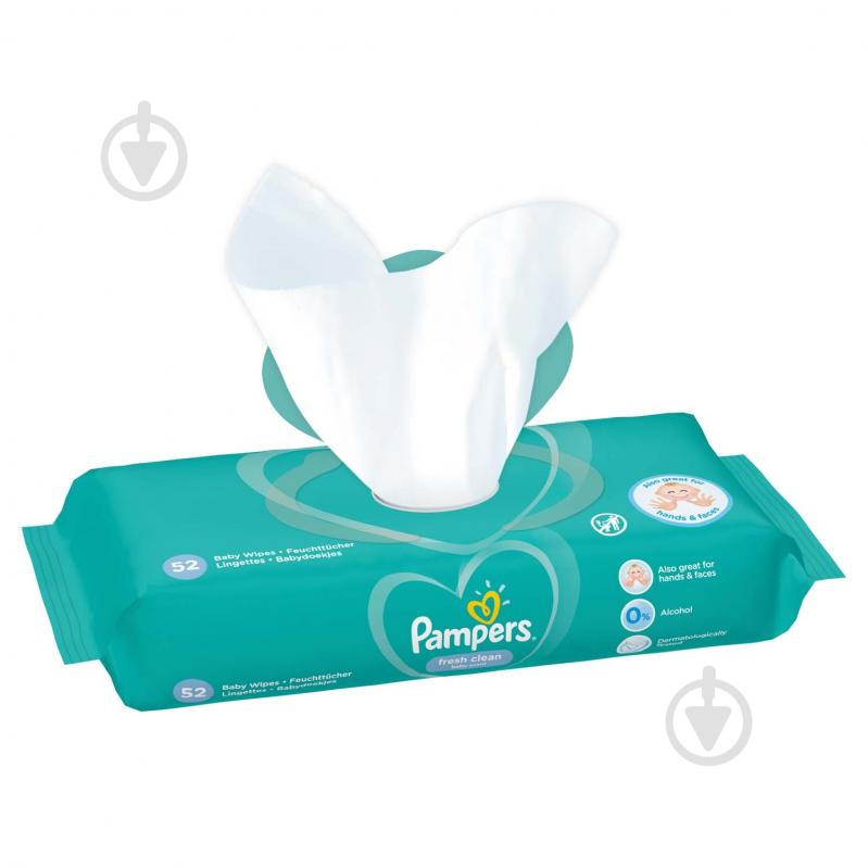 Дитячі вологі серветки Pampers Fresh Clean 52 шт. - фото 3