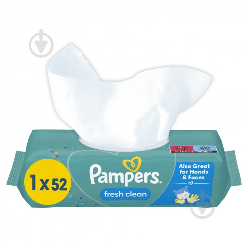 Дитячі вологі серветки Pampers Fresh Clean 52 шт. - фото 2