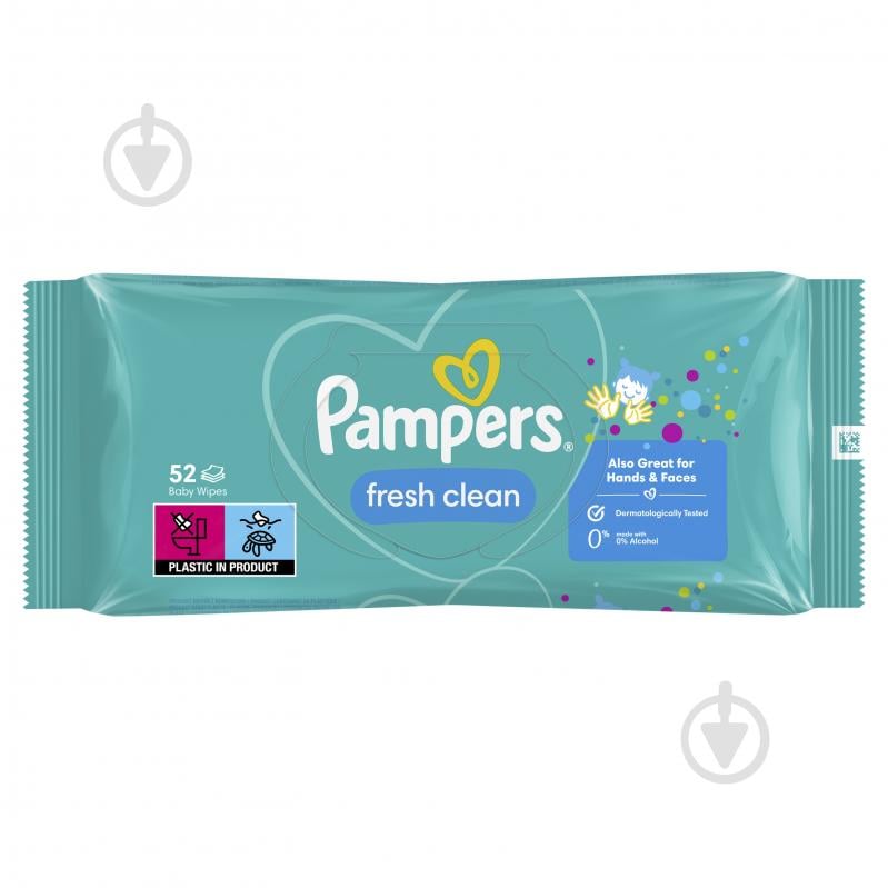 Дитячі вологі серветки Pampers Fresh Clean 52 шт. - фото 1