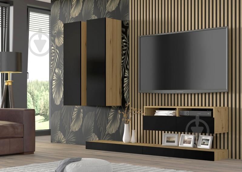 Шафка підвісна BIM Furniture Duo 1200х350х350 мм чорний матовий / дуб артізан / (DUO_120_WISZACA_DA_CM) - фото 4 Шафка підвісна BIM Furniture Duo 1200х350х350 мм чорний матовий / дуб артізан / (DUO_120_WISZACA_DA_CM) - фото 4