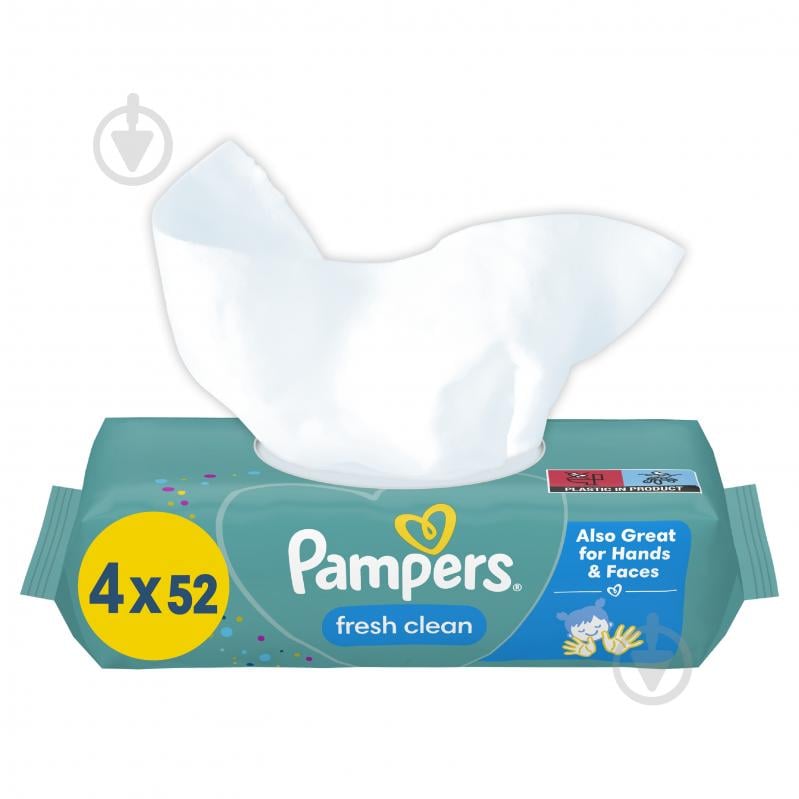 Дитячі вологі серветки Pampers Fresh Clean 4х52 шт 208 шт. - фото 2