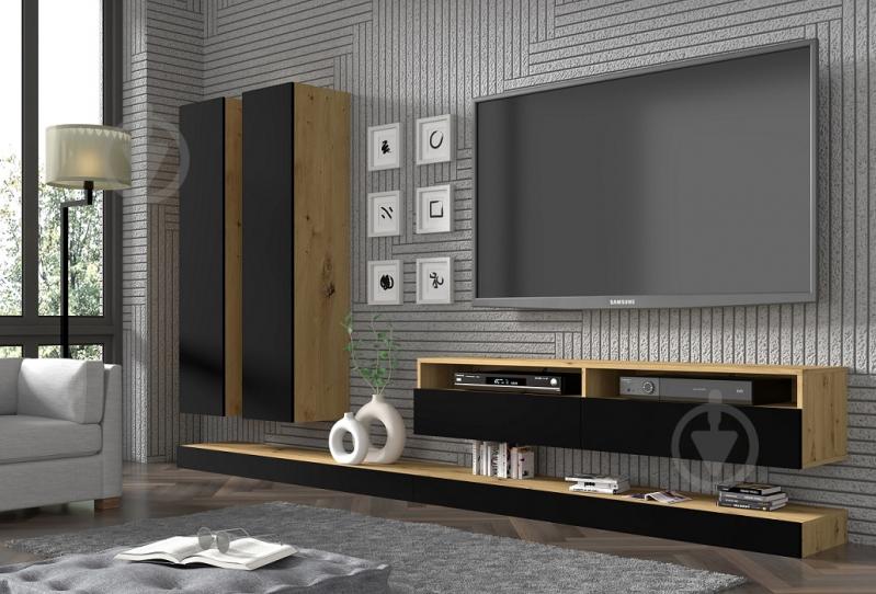 Шафка підвісна BIM Furniture Duo 1500х350х350 мм чорний матовий / дуб артізан / (DUO_150_WISZACA_DA_CM) - фото 4 Шафка підвісна BIM Furniture Duo 1500х350х350 мм чорний матовий / дуб артізан / (DUO_150_WISZACA_DA_CM) - фото 4