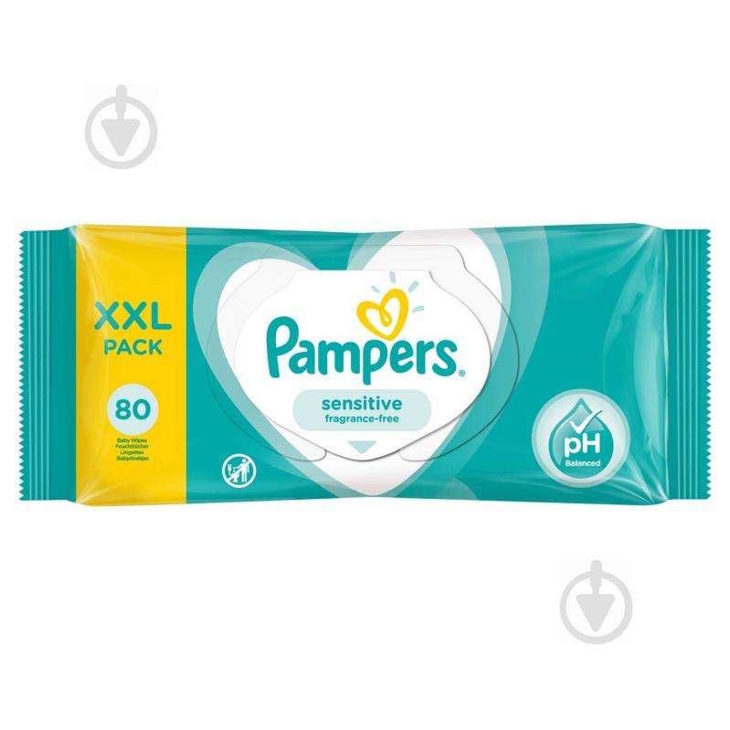 Дитячі вологі серветки Pampers Sensitive 80 шт. - фото 2