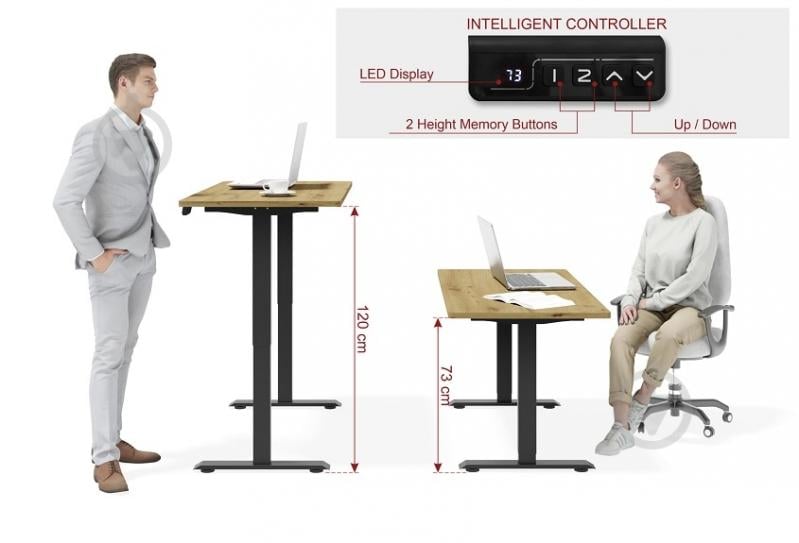 Стіл комп'ютерний BIM Furniture BIMotion 1400х700х730 мм дуб артізан / чорний матовий - фото 6