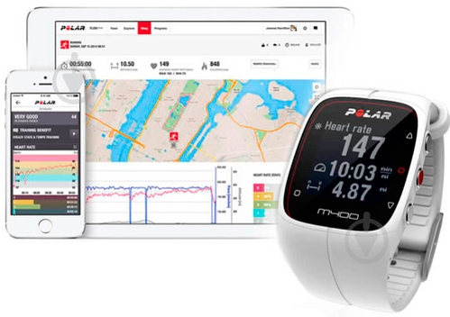 Смарт-часы Polar M400 HR white (90053838) - фото 5 Смарт-часы Polar M400 HR white (90053838) - фото 5