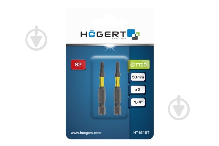Бита ударная HOEGERT TT20 50 мм 2 шт. HT1S167 - фото 2