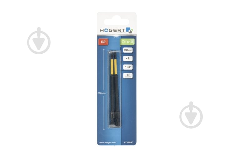 Бита ударная HOEGERT TX10 100 мм 2 шт. HT1S690 - фото 2 Бита ударная HOEGERT TX10 100 мм 2 шт. HT1S690 - фото 2