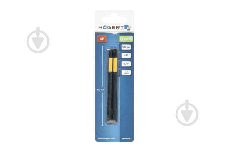 Бита ударная HOEGERT TX25 100 мм 2 шт. HT1S693 - фото 2 Бита ударная HOEGERT TX25 100 мм 2 шт. HT1S693 - фото 2