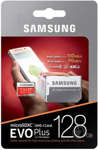 Карта пам'яті Samsung microSDXC 128 ГБ Class 10 (MB-MC128GA/RU) - фото 1