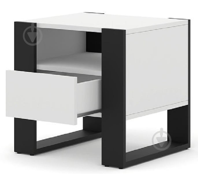 Тумба BIM Furniture Mondi 480x475x400 мм чорний/білий матовий (BEDSIDE_TABLE_MONDI_48_WHITE_M) - фото 2