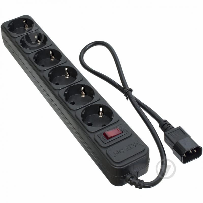 Сетевой фильтр Patron для ИБП 3x1 мм2 с заземлением 6 гн. черный 0,5 м EXT-PN-SP-1062U - фото 1 Сетевой фильтр Patron для ИБП 3x1 мм2 с заземлением 6 гн. черный 0,5 м EXT-PN-SP-1062U - фото 1