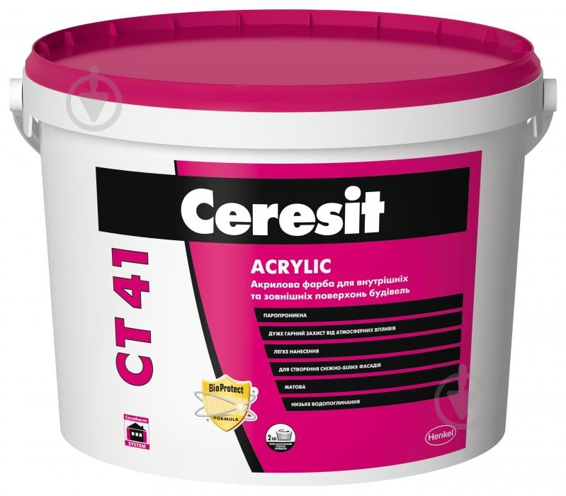 Фарба акрилова Ceresit CT 41 Acrylic мат 13,5 кг - фото 1