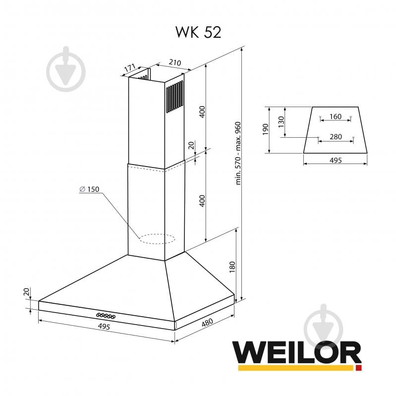Вытяжка WEILOR WK 52 BL - фото 13 Вытяжка WEILOR WK 52 BL - фото 13