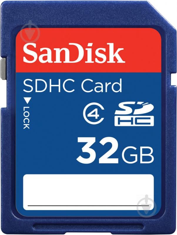 Карта пам'яті SanDisk Secure Digital HC (SDHC) 32 ГБ Class 4 (SDSDB-032G-B35) - фото 1