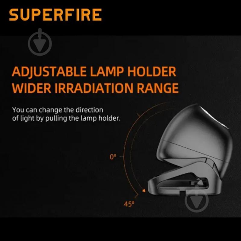 Ліхтар налобний SuperFire 120 Lm [019] Black HL05-E - фото 3